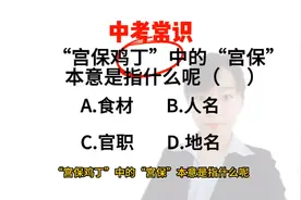 中考常识题:“宫保鸡丁”中的“宫保”原指的是什么意思呢？视频封面