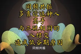 同频共振、多靠近这种人、高手、与同三观人结交、造成低谷期原因视频封面