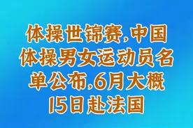 体操世锦赛，中国体操男女运动员名单公布，6月大概15日赴法国视频封面