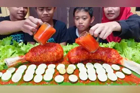 （孟加拉女孩美食分享）（爆辣）羊腿、配上柠檬片