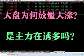 大盘为何放量大涨？是主力在诱多吗？视频封面