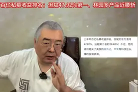 上半年百亿私募收益排名，但斌47.92%第一、林园多产品近腰斩视频封面