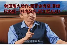 韩国瑜大动作，蓝百合有望，非绿代表或一月内公布，柯文哲反对？