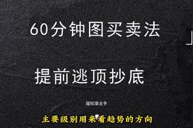 看懂60分钟图买卖技能，轻松做到提前逃顶跟提前抄底！视频封面