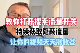 教你打开搜索流量开关，持续获取隐蔽流量，让你的视频天天涨收益