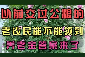 以前交过公粮的老农民，能不能领到养老金？答案来了。视频封面
