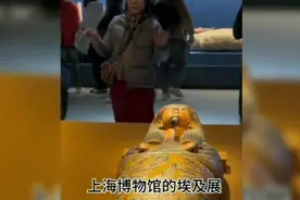 上海博物馆埃及展，老阿姨面对木乃伊做出各种手势，气氛神秘诡异视频封面