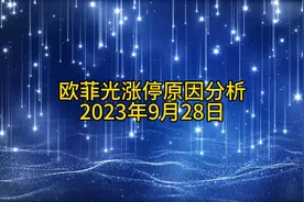 欧菲光涨停原因分析20230928视频封面