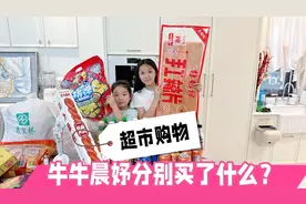 晨妤和牛牛超市购物，买了big版的大辣条，看看她俩还买了什么？