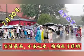 7月30号下午，北京故宫突降暴雨，千龙吐水，皇后格格都乱了阵脚视频封面