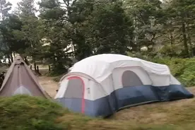 实拍美国海边森林露营地风景 儿童游乐场 俄勒岗州20240813视频封面