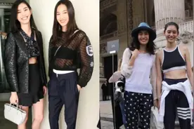 奚梦瑶和陈冠希老婆秦舒培同属超模，闺蜜同框黑白穿搭很潮流