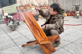 百年树龄的老粗枣木，做成榫卯精巧的“鲁班”椅，拉风拉风太拉风