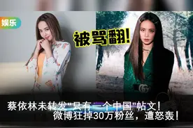 蔡依林未转发“只有一个中国”帖文！微博狂掉30万粉丝，遭怒轰！视频封面
