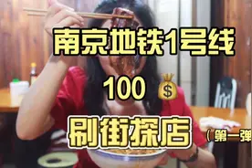 南京地铁一号线刷街探店，100💰逛吃一整天，把子肉车轮饼……视频封面