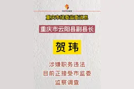 重庆市云阳县副县长贺玮涉嫌职务违法接受监察调查#最新消息 #权威发布视频封面