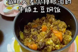 是谁说我不会做饭的？我竟然做出了能把减肥的人都馋哭的土豆牛腩焖饭 #闲人美胃  #抖音美食创作人 视频封面