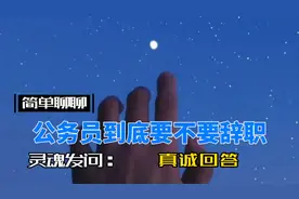 聊聊～公务员到底要不要辞职？体制内搬砖人理性唠嗑视频封面