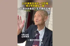 “看到石榴就会想起母亲！”13岁离家时多吃了一口石榴，高秉涵错失与母亲见最后一面。#88岁台湾老兵高秉涵一生不再吃石榴视频封面