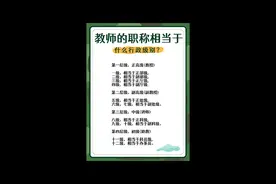 #神奇母题教师#职称 教师的职称相当于什么行政级别？视频封面