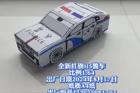 中国警车，中国制造|全新红旗H5警车纸模#纸模 #模型制作