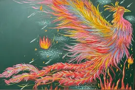 粉笔画（凤凰二）是彩凤  彩凤#粉笔画 #这是粉笔作画的天花板吧 #黑板报可以有多绝 #黑板报 #黑板报粉笔画 @抖音短视频 @抖音 @抖音来客官方助推官 @抖音创作者中心 @抖音创作者大会 @抖音热点宝 @抖音媒体内容优推官 @抖音黑板报