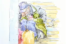 他从层层的衣服里抽出的一块钱相助，又慷慨分享了包子。你本一贫如洗，依旧热心肠#画一个故事#心酸的一幕 #看着看着就哭了#泪奔瞬间 #人间百态 视频封面