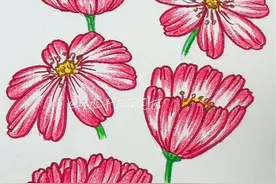 今天用椭圆解锁不同角度小花花的画法 #简易花草画法 #儿童画 #一学就会系列 #彩铅手绘 #小花朵视频封面