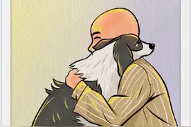 狗狗是治愈一切的良药，它第一次看到主人没有头发的样子，满眼都是心疼，并上前给了个暖心大拥抱！#暖心 #感动瞬间 #狗狗是生活的解药 #狗狗的心思都写在脸上了 #画一个故事视频封面