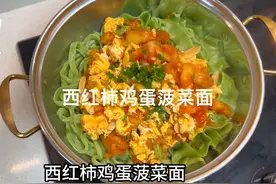周一早上好啊，今天早餐煮的西红柿鸡蛋菠菜面，双拼裤带面很劲道视频封面