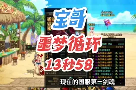 国服第一剑魂旭旭宝宝13秒58打破噩梦循环记录，too快#dnf