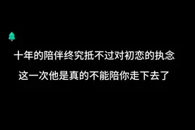 十年的陪伴终究抵不过对初恋的执念