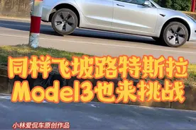《同样的飞坡路 特斯拉Model3也来挑战》，双后轮离地了！ 这个姿态表现，你会打几分呢？#顶级悬挂 #特斯拉model3 #汽车底盘 #内容启发搜索 #特斯拉视频封面