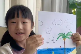 一起去看海吧！画简单的《海边风景画》，去听听海浪声，踩在软软的沙滩，捡漂亮的贝壳#零基础学画画 #治愈系风景 #萌娃#简笔画#育儿