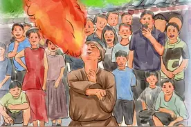 清明上河园喷火师傅高温下表演，每年要喝千斤煤油 洗胃两次，都是为了碎银几两，谁不是在卖命努力#创作灵感 #画画 #画一个故事 #努力生活 #dou上热门 @DOU+小助手