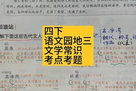 四下语文园地三文学常识考点考题 #文学常识 #四年级下册语文视频封面