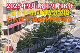 #勿忘九一八 9月18日，上午9时18分辽宁省内各个城市同时拉响防空警报，路上行人驻足、机动车停驶鸣笛，轮船、火车也拉响汽笛。#九一八事变94周年