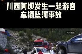 川西阿贝游客车辆坠崖#热点 #救援现场