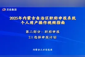 2025年内蒙古自治区职称申报系统个人用户操作视频指南第二部分