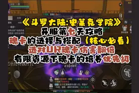 斗罗大陆史莱克学院 选对UR魂卡伤害翻倍 魂卡的选择与搭配