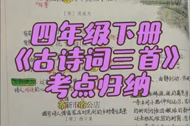 #四年级下册语文  四年级下册语文《古诗词三首》考点总结