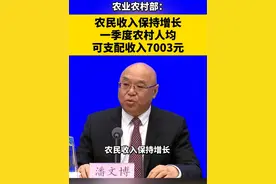 农业农村部：农民收入保持增长 一季度农村人居人均可支配收入7003元#农民 #农民收入 #三农 #农村视频封面