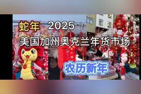 2025蛇年，美国加州奥克兰农历新年年货市场，办年货人山人海