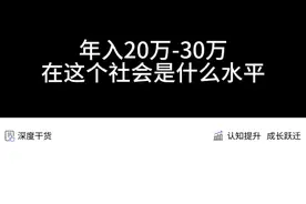 年入多少算有钱人 年入20万到30万在这个社会是什么阶层#高收入人群视频封面