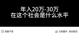 年入多少算有钱人 年入20万到30万在这个社会是什么阶层#高收入人群