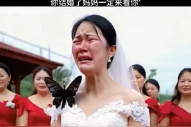 女子大婚之日，突然飞来一只蝴蝶，落在女子胸前，久久不愿意离去，新娘瞬间泪奔，“妈妈真的来看我结婚了，六年前妈妈意外离世，临走前跟她说过，你结婚了，妈妈来看你，外面零下十几度，它真的来了”#看哭了 #感人一幕视频封面