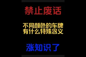涨知识了 禁止废话：不同颜色的车牌有什么特殊含义？#涨知识视频封面
