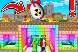 MC我的世界：彩虹方块避难所，能抵御住核弹打击吗？#我的世界