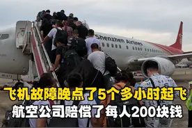 飞机故障，我们晚点5个多小时才起飞，航空公司赔偿了200块钱视频封面