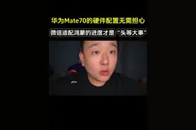 华为Mate70的配置无需担心，微信适配鸿蒙的进度才是大事 #华为视频封面